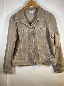 Sonoma Women's Corduroy Button Up Jacket Light Brown/Dark Tan Size Medium - Picture 1 of 11
