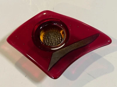 Art Glass & Gold Metal Japanese Ikebana Flower Arrangement, Signed - Image 1 of 4