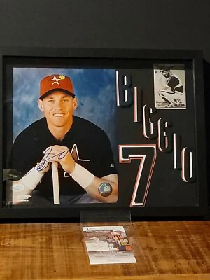 Craig Biggio Signed 8x10 Houston Astros Photo Custom Framed (JSA) COA - Image 1 of 4