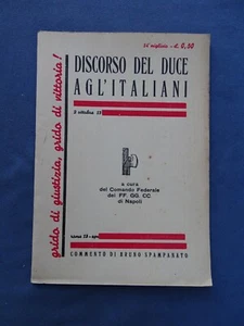 PALAZZO VENEZIA 2-X-1935/XIII-DISCORSO DEL DUCE AGL'ITALIANI-COMMENTO SPAMPANATO - Picture 1 of 2