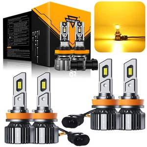H9 H11 H8 Combo LED Headlights 3000K Amber Fog Bulb for Nissan Altima 2007-2018 - Picture 1 of 12
