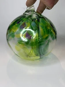 Kitras Art Glass Tree of Enchantment Witchball/Hanging Ornament 6"" Purple/Green - Picture 1 of 10