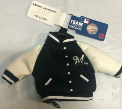 Milwaukee Brewers MLB Varsity Jacket Coin Purse Keychain - Image 1 of 2