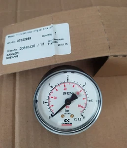 Camozzi pressure gauge M063-P06. 0-85 psi. 0-6 bar. Free shipping - Picture 1 of 2