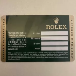 Per Rolex Card Garanzia Classica - Foto 1 di 4
