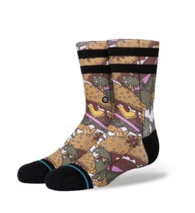 Stance Palm Patty Tropical Cheeseburger Themed Casual Crew Socks Kid's Large NWT - Picture 1 of 4