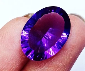 10.50+ Ct Certified Loose Gemstone Natural Violet Amethyst Concave Cut - Picture 1 of 6