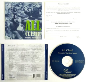 Cd All Clear!Favourite Wartime Songs The Gift Of Music Uk 2005 Compact Disc(L22) - Foto 1 di 1