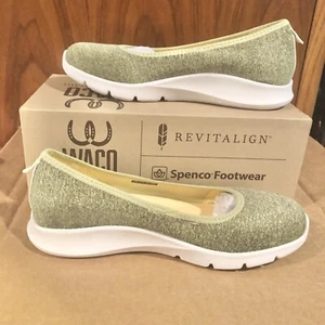 Spenco Women's Daily Stretch Jersey Sneaker Sage Green Pale Banana 6.5D - Picture 1 of 13