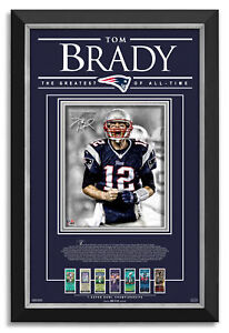 Tom Brady Facsimile Signed Patriots Super Bowl Champion Archival Etched Glass™