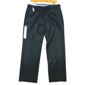 NUEVO Pantalones de vestir Haggar elásticos calce recto frente plano negros 34x29 - Imagen 1 de 8