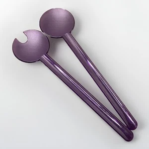 Purple Tupperware Salad Server Set Fork Spoon - Picture 1 of 8