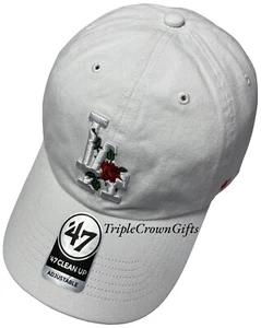 MLB Los Angeles Dodgers ('47 Brand) Red Thorn Clean Up Hat White - Picture 1 of 5
