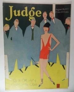 JUDGE MAGAZINE AUG 20 1927 CLASSIC FLAPPER COVER BABE RUTH - Picture 1 of 6