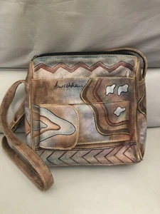 Anuschka Hand Painted Leather Handbag and Wallet In One Organizer - Picture 1 of 11