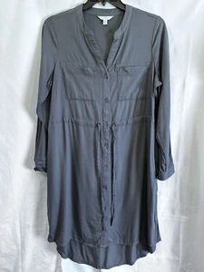 NWOT Time and Tru Shirt Dress Draw String Waist Size M 8/10 Charcoal 100% Viscos - Picture 1 of 24