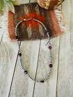 Navajo Purple Spiny & Sterling Silver Pearl Beaded 16” Necklace