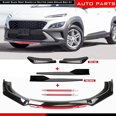 For Hyundai Kona 2018 2022 Front Bumper Lip Spoiler Splitter Rear Lip Body Kits Foto 1 de 4