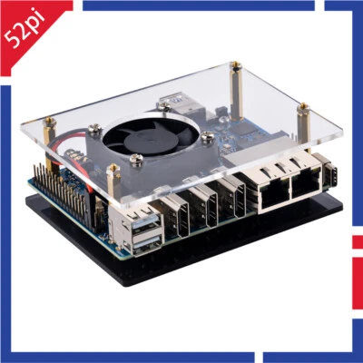Orange Pi 5 Plus Acrylic Case Starter Kit Transparent Shell with Fan Power - Image 1 of 4