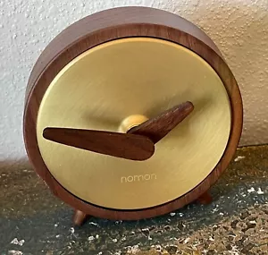 Nomon Atomo Analog Walnut Solid Wood Quartz Movement / Crystal Tabletop Clock - Picture 1 of 12