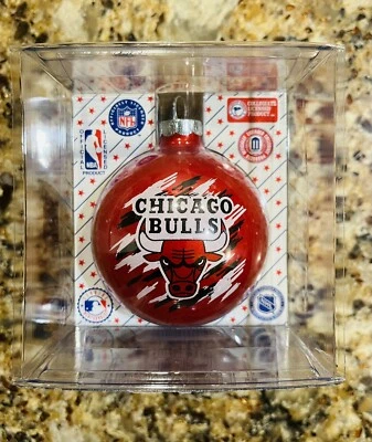 Chicago Bulls NBA Glass Christmas  Ornament Sports Collector Series Vtg | ‘90s - Image 1 of 3