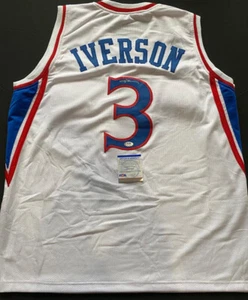 Allen Iverson Signed Philadelphia 76ers Custom Jersey (PSA/DNA COA)  - Picture 1 of 6