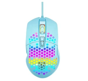 Lightweight Gaming Mouse Wired Honeycomb Hollow RGB Streamer 6400 DPI Program. - Picture 1 of 9