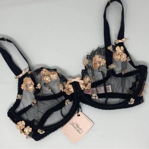 Agent Provocateur Bethanie Black Peach Bra 36E NWT - Picture 1 of 10