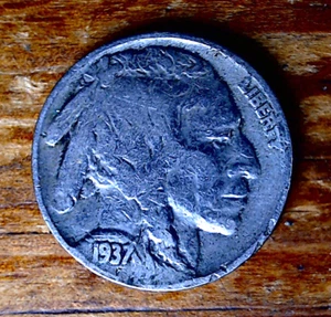 1937 P Buffalo Nickel - Imagen 1 de 4
