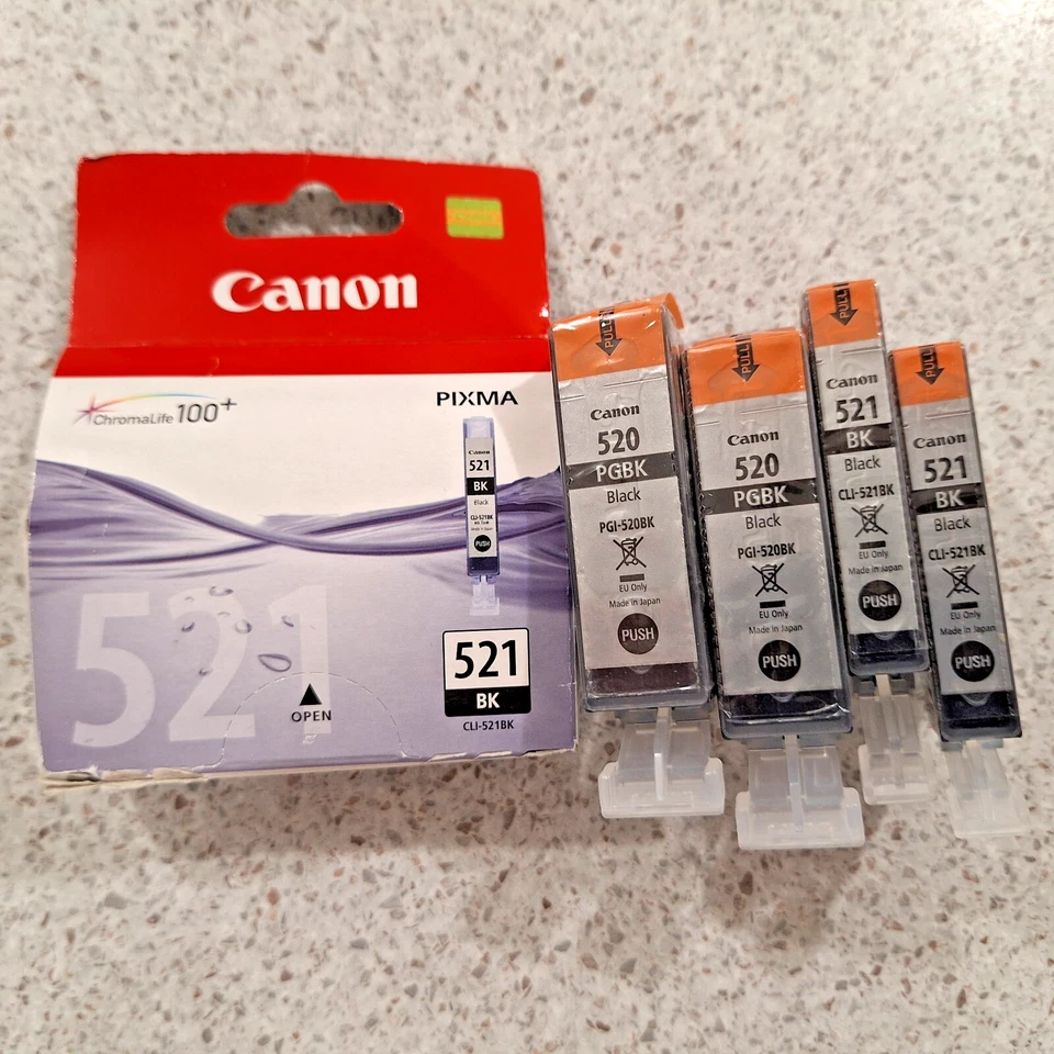 5X Compatible Ink CLI-521 + 520 Black For Canon PIXMA MP980 MP630 MP540 - Image 1 of 4