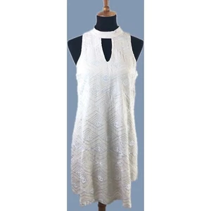 Vestido recto Maurices para mujer crema marfil metálico bordado línea A talla M - Imagen 1 de 8
