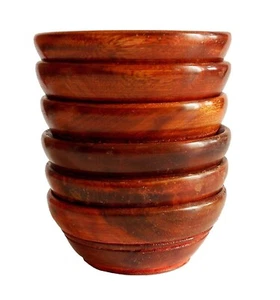 Wood Serving Bowl Simple & Elegant ,Wooden Handmade Bowl Set of 6 Multipurpose - Picture 1 of 4