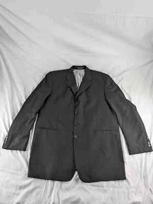 Blazer Traje Chaqueta Sean John Negro Rayas Cuatro Botones Talla 46L 100% Lana Nueva Foto 1 de 4