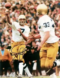 FOTO FIRMADA JOE THEISMANN NOTRE DAME 8X10 - Imagen 1 de 2