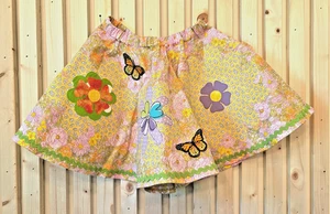 Girl's elastic waist circular skirt, handmade, size 5, cotton, lavender - Picture 1 of 2