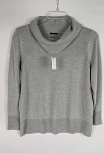 Nuovo con etichetta! Maglione Talbots Sparkly grigio argento merino collo cappuccio Petite taglie forti 1XP - Foto 1 di 8