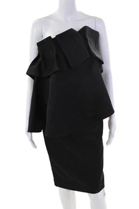 Cameo Womens Ruffled Strapless Serendipity Dress Black Size Extra Small - Picture 1 of 7