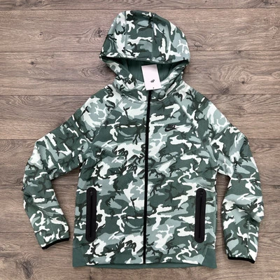 Nike Tech Polar Camuflado Cremallera Completa Sudadera Chaqueta Talla Grande Niños Verde Negro $115 Foto 1 de 4