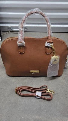 NUEVO Joy & Iman Bolso de Hombro de Cuero Marrón Reloj de Bolsillo Cartera Cartera Foto 1 de 4