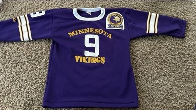 Camiseta deportiva de fútbol americano de los Minnesota Vikings juvenil grande Hutch #9 Tommy Kramer años 80 NFL Foto 1 de 3