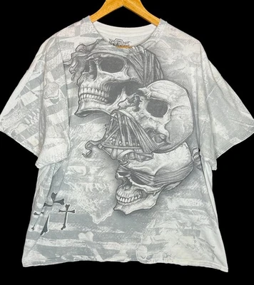 Camiseta MMA Elite Calavera Blanca Gráfica Grande Punk Y2K Jesse Pinkman Talla 2XL Foto 1 de 4