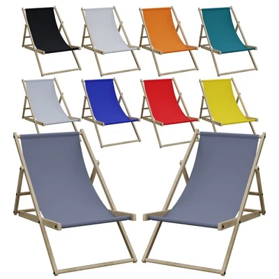 HAGO® 2er Set Liegestuhl Doppelpack Strandliege Stuhl Strand Sonnenliege Garten