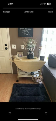 антикварная деревянная тележка для сервировки чая с опускающимися листьями ВИНТАЖНАЯ ВЕЩЬ 1960-е оригинал - Изображение 1 из 4