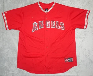 Los Angeles Angels Mike Napoli #44 Majestic MLB Jersey 2XL Red Sewn Button Up - Picture 1 of 17