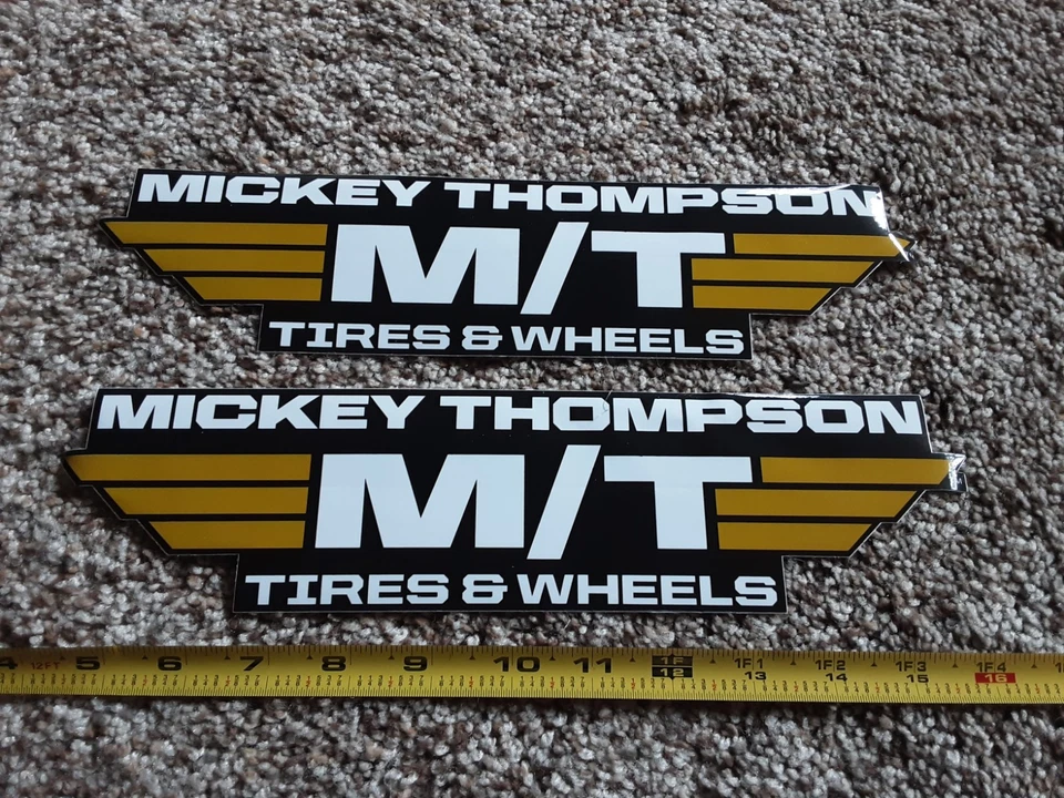 Lote de 2 calcomanías adhesivas para neumáticos de carreras Mickey Thompson M/T Outlaw Drag Radial SS Foto 1 de 3