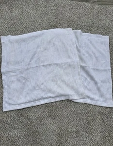 Pottery Barn White 26”x26” Crochet Textured Accent Throw Pillowcase Set of 2 - Picture 1 of 7