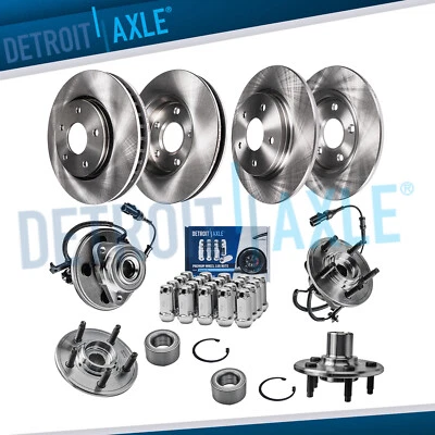 Front Rear Disc Rotors Wheel Hubs w/20pc Wheel Lugnuts for 2006-10 Ford Explorer - Image 1 of 4