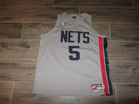Jason Kidd New Jersey Nets NBA Basketball Jersey Nike Authentic Sewn XXL #5 Gray Cover