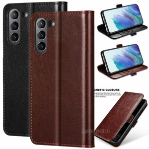 PU Leather Wallet Pouch Case Cover For Samsung Galaxy S21 5G Ultra S21 FE Plus + - Picture 1 of 34