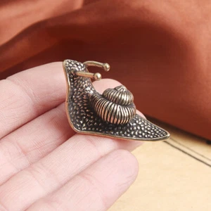 Massiv Messing Schnecke Figuren Statue Home Office Dekoration Tier Figuren Spielzeug - Bild 1 von 9